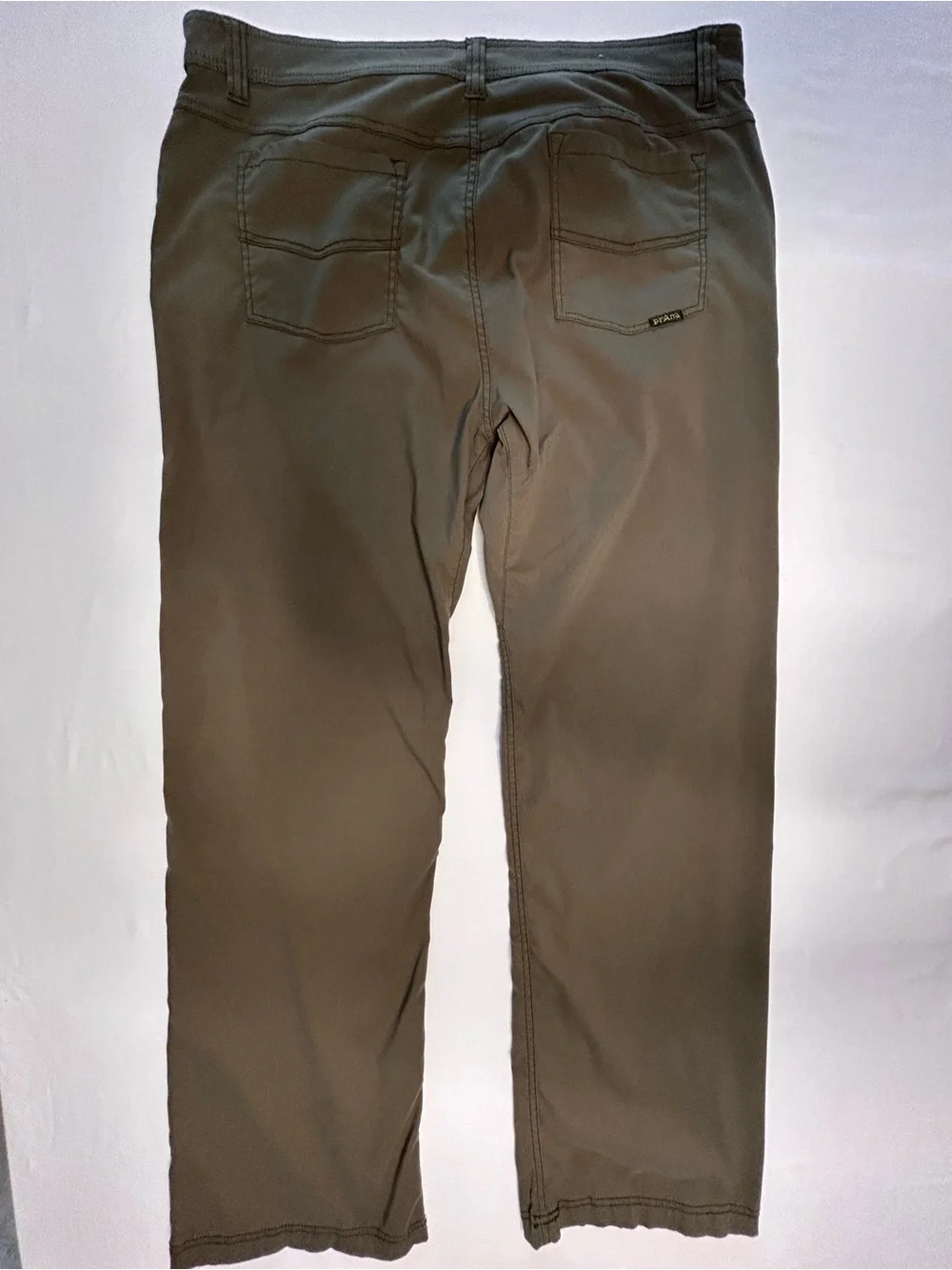 prAna Pants Mens 38x32 Slim Fit Olive Green Stretch Outdoor Travel